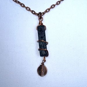 Handmade Aromatherapy Stone Solid Copper Necklace Calming Healing Uplifting Boho